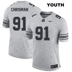 Youth NCAA Ohio State Buckeyes Drue Chrisman #91 College Stitched Authentic Nike Gray Football Jersey AK20H30XL